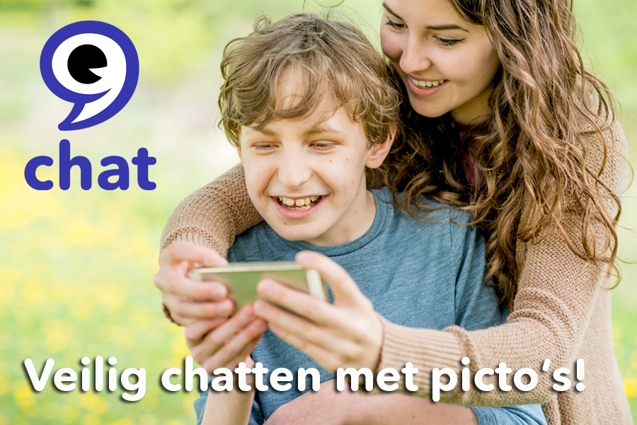 Flyer Visitaal Chat, veilig chatten met picto's!