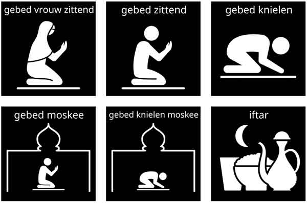 pictogrammen ramadan en iftar