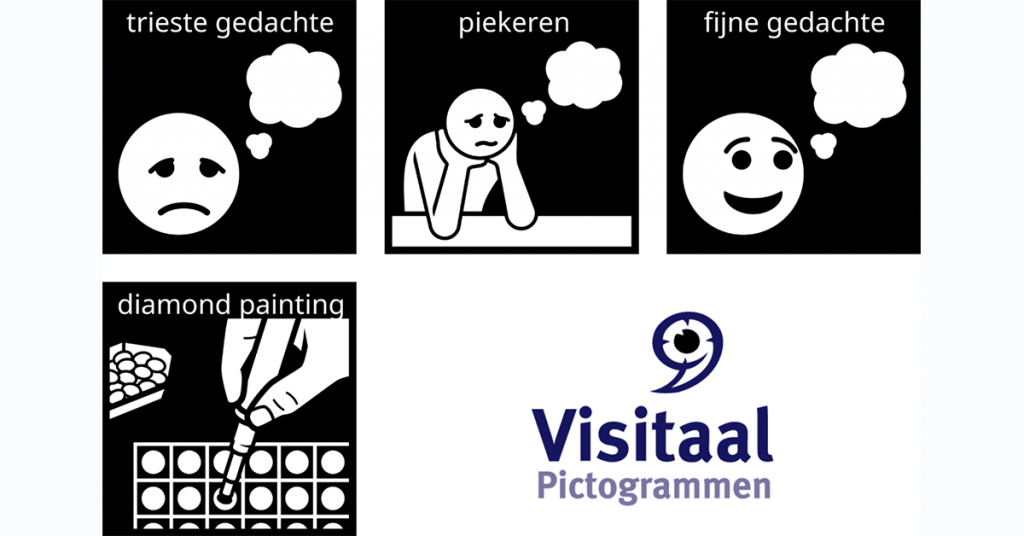 pictogrammen fijne gedachte en piekeren