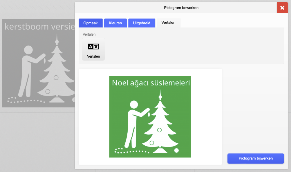 pictogram kerstboom versieren pools